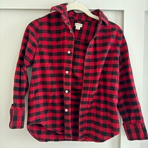Crewcuts Red and Black Plaid Button Down Shirt
